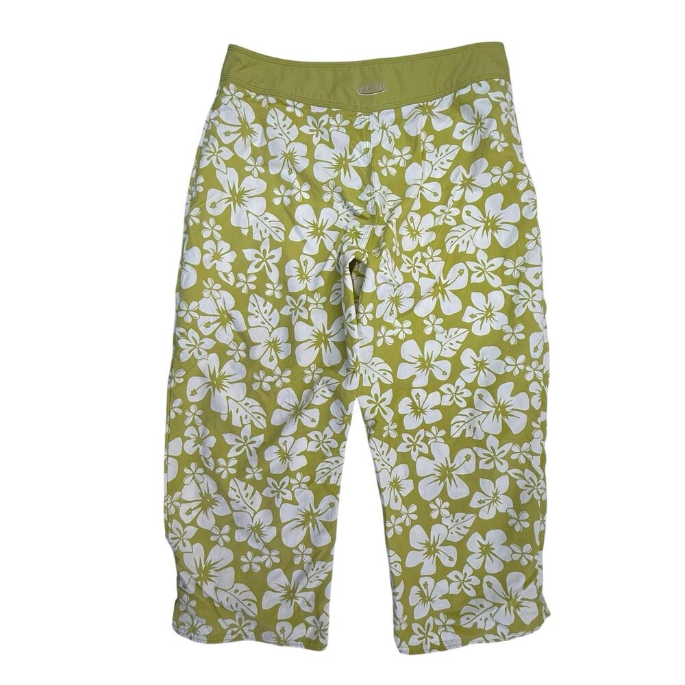 Vintage Patagonia Pataloha Capri Pants Women 12 Green Hawaiian Floral Outdoor - Picture 3 of 12
